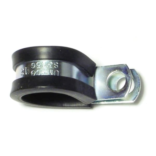 Midwest Fastener 3/4" x 1/2" Rubber Cushioned Steel Support Clamps 8PK - 72545