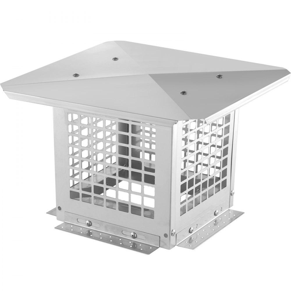 VEVOR Chimney Cap, 9 x 9 inch, 304 Stainless Steel Fireplace Chimney Cover, Not Easily Toppled & Practical Accessories & Easy Installation, Fits Mesh Flue Covers Outside Clay Flue Shingles, Silver - BXGFXPDYDGYSKQNL5V0