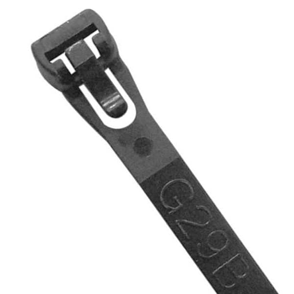 Power First 7.87" L Releasable Cable Tie BK PK 100 - 36J197