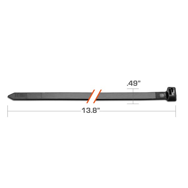 Tr Industrial 13.8 in Ultra Heavy-Duty Multi-Purpose UV Cable Ties, 50-pk - TR88504
