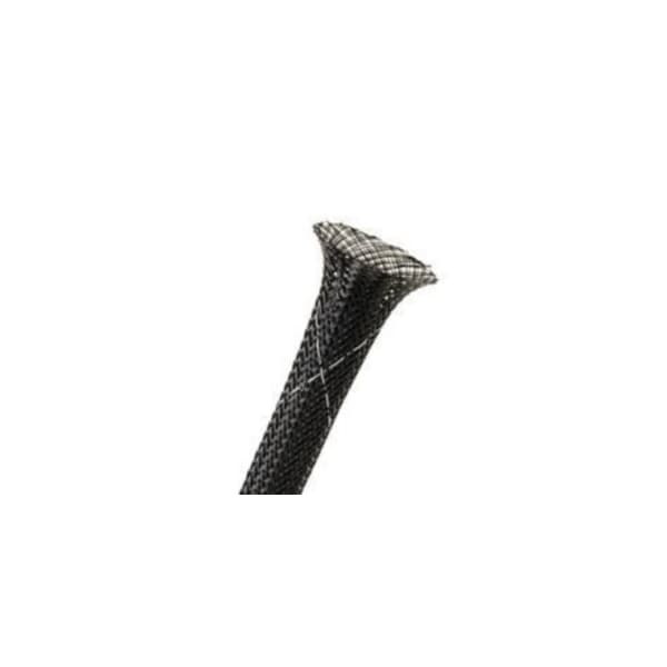 Techflex Expandable Sleeve, Expands: 0.50 in., Size 0.19 in., Polyester, Black/white, Sold by the FT - FRN0.38TB