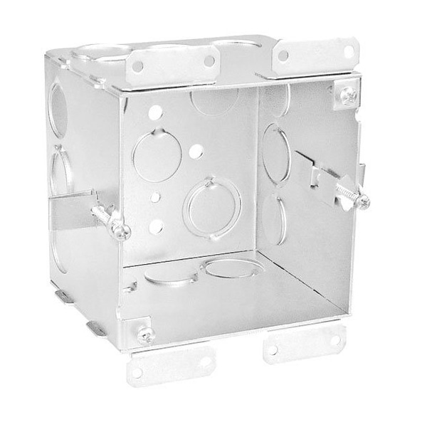 Southwire Electrical Box, 56 cu in, Square Box Type, 4 Gangs, Steel, Square Shape - 52191-OW