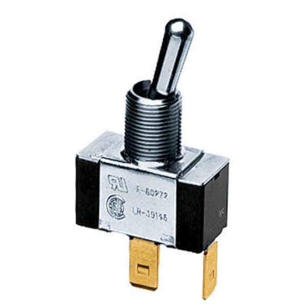 Hubbell Wiring Device-Kellems Grado Comercial, Interruptores de Montaje en Panel y Especializados, Interruptores de Mango de Murciélago, Momentáneo de Un Polo de Un Tiro 10A 250V/10A 125V, Terminal - HBL11M