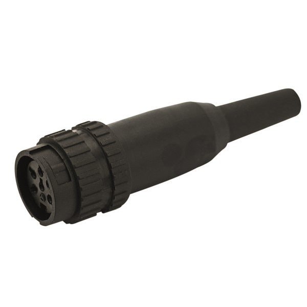 Tuchel Full Plastic Female Cable Connector With Black Cable Sleeve. Bayonet Locking Outside (Mateable - T3378951U