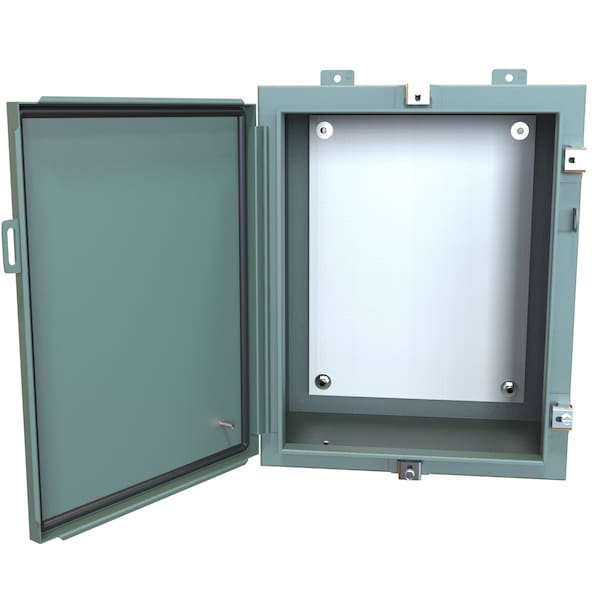 Hammond Steel Electrical Enclosures, 20 in H, 10 in D, 16 in W, NEMA 4, Hinged - 1418N4C10