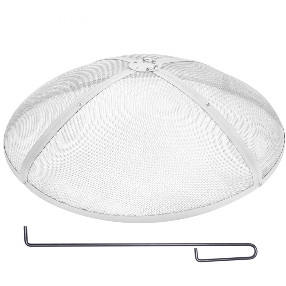 VEVOR Fire Pit Spark Screen Round 30", Reinforced Heavy Duty Steel Metal Cover, Outdoor Firepit Lid, Easy-Opening Top Screen Covers Round with Ring Handle for Outdoor Patio Fire Pits Backyard - HKWZ201BXGYXDX8F7V0