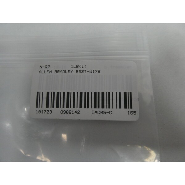 Allen Bradley PIEZAS Y ACCESORIOS DE INTERRUPTOR DE PALANCA DE RODILLO DE ACERO AJUSTABLE - 802T-W17B