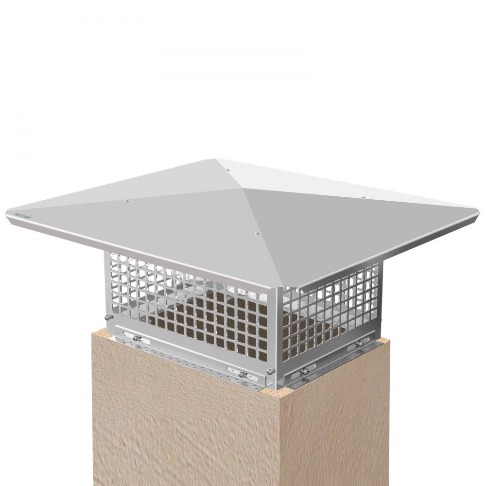 VEVOR Chimney Cap, 17" x 21" Flue Caps, 304 Stainless Steel Fireplace Chimney Cover, Adjustable Metal Spark Arrestor with Bolts Screws, Mesh Chimney Flue Cover for Outside Existing Clay Flue Tile - YCZ17X21BECXLJBVPV0