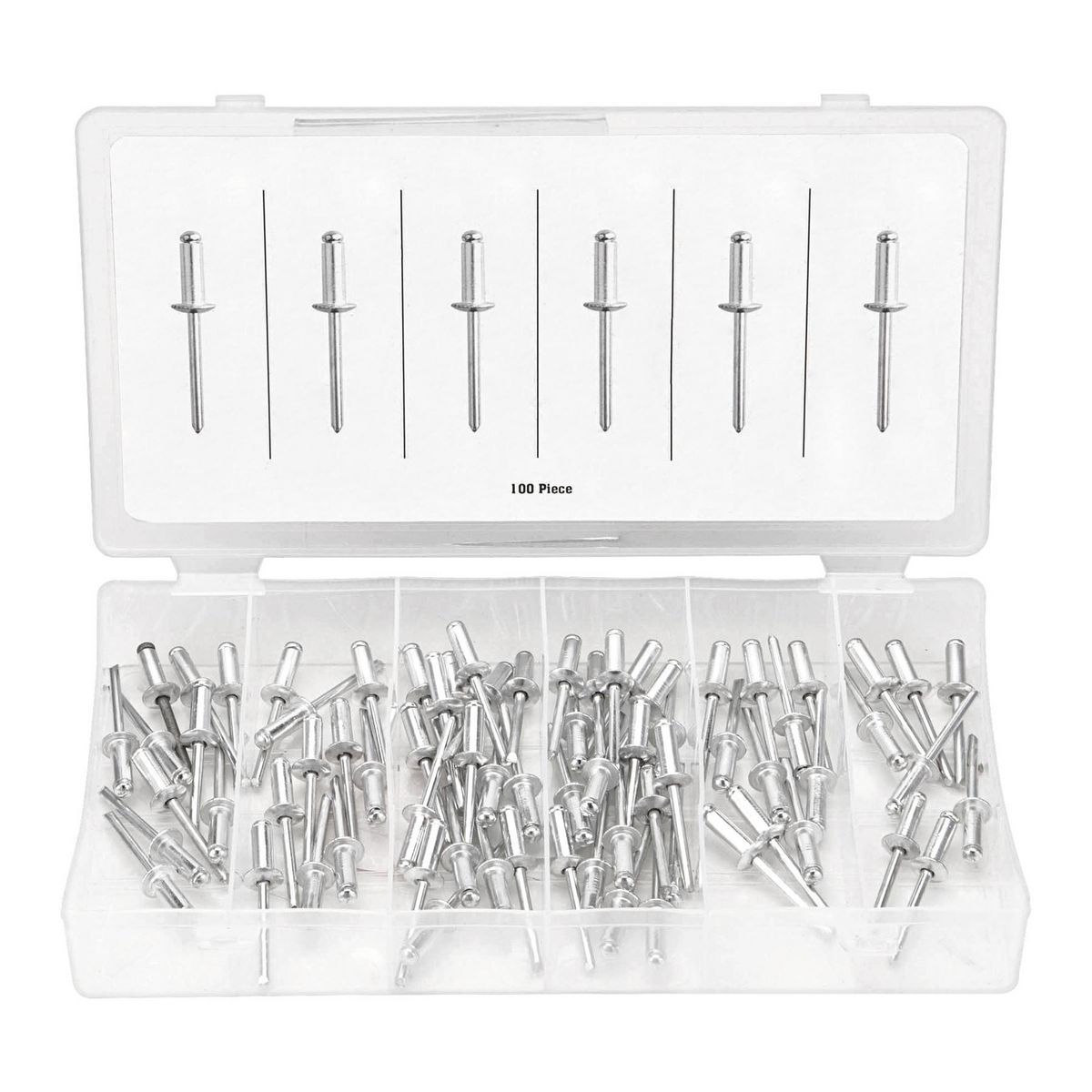 Set de remaches ciegos de aluminio de 1/4 de pulgada, 100 piezas - 67619
