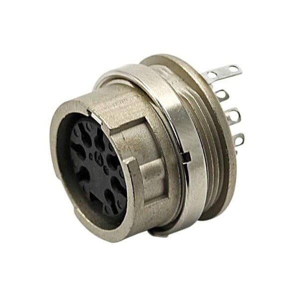 Tuchel Circular Mil Spec Connector Rear Mounting Female Metal Receptacle With Ring Nut (Hex Nut Available - T3277100U
