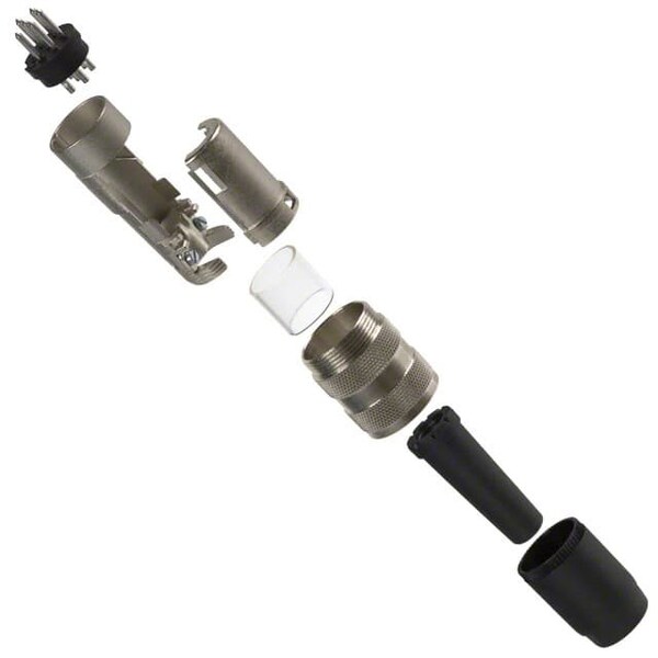 Tuchel Male Cable Connector With Internal Strain Relief And Metal Locking Ring. Screw Locking According - T3400001U