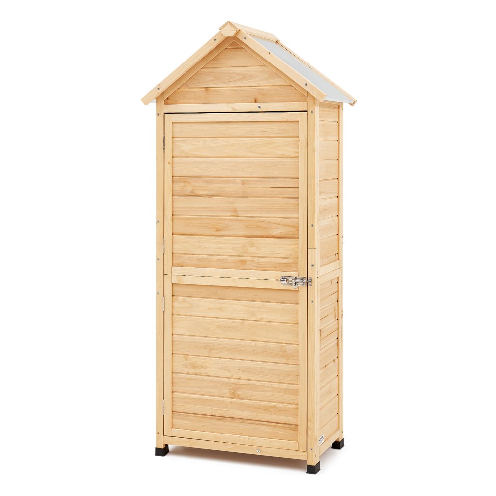 Outdoor Wooden Storage Shed Waterproof Garden Tool Shed 28x63 inch Sloping Roof - XDHWCWJXD501G2URKV0