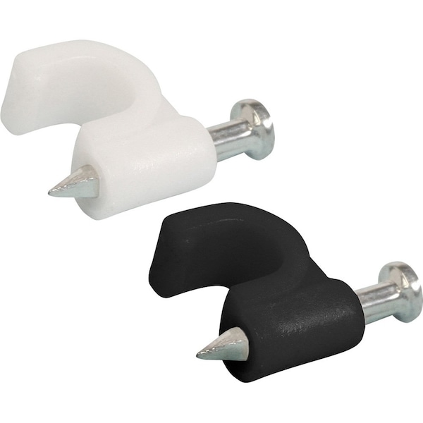 Quest Technology International Cable Clip W/Nail, 100Pk - White, Rg-59 - VCC-1101