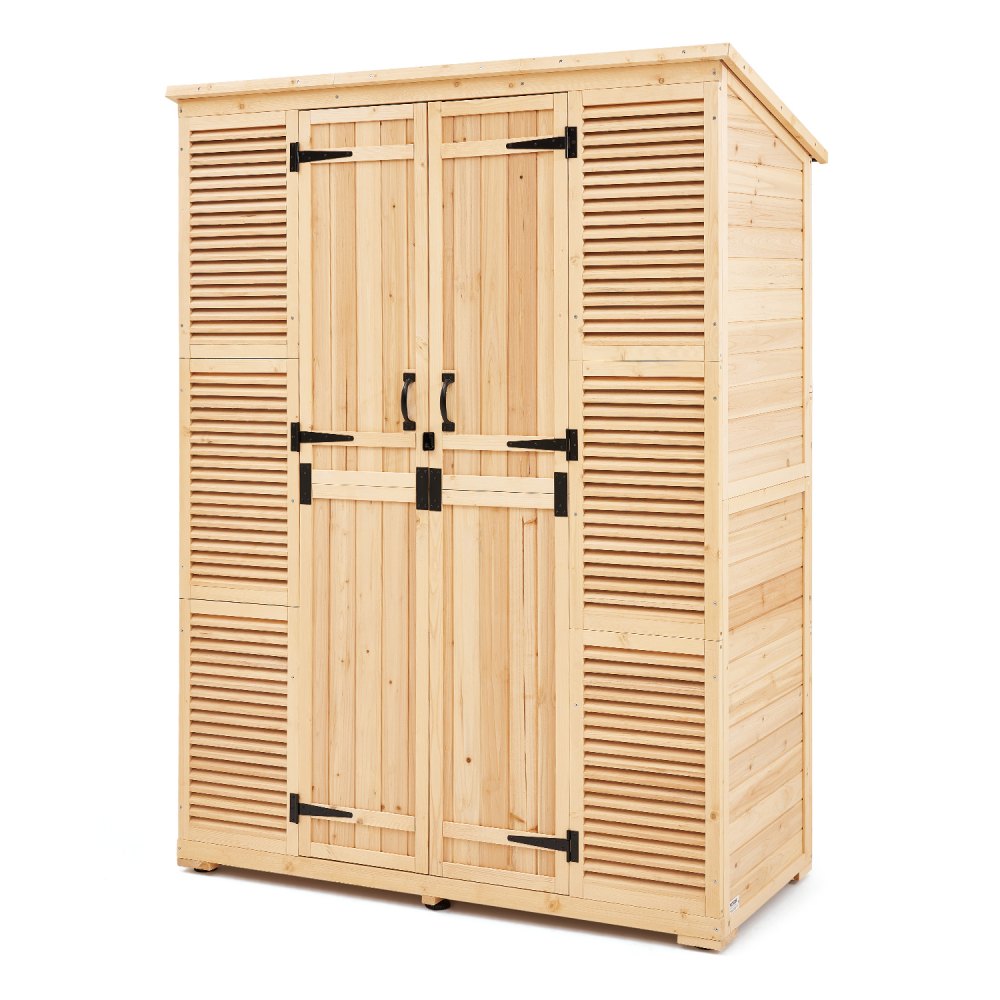 Outdoor Wooden Storage Shed Waterproof Garden Tool Shed with Lock 58x78 inch - PDHWCWJPD300EJDYYV0