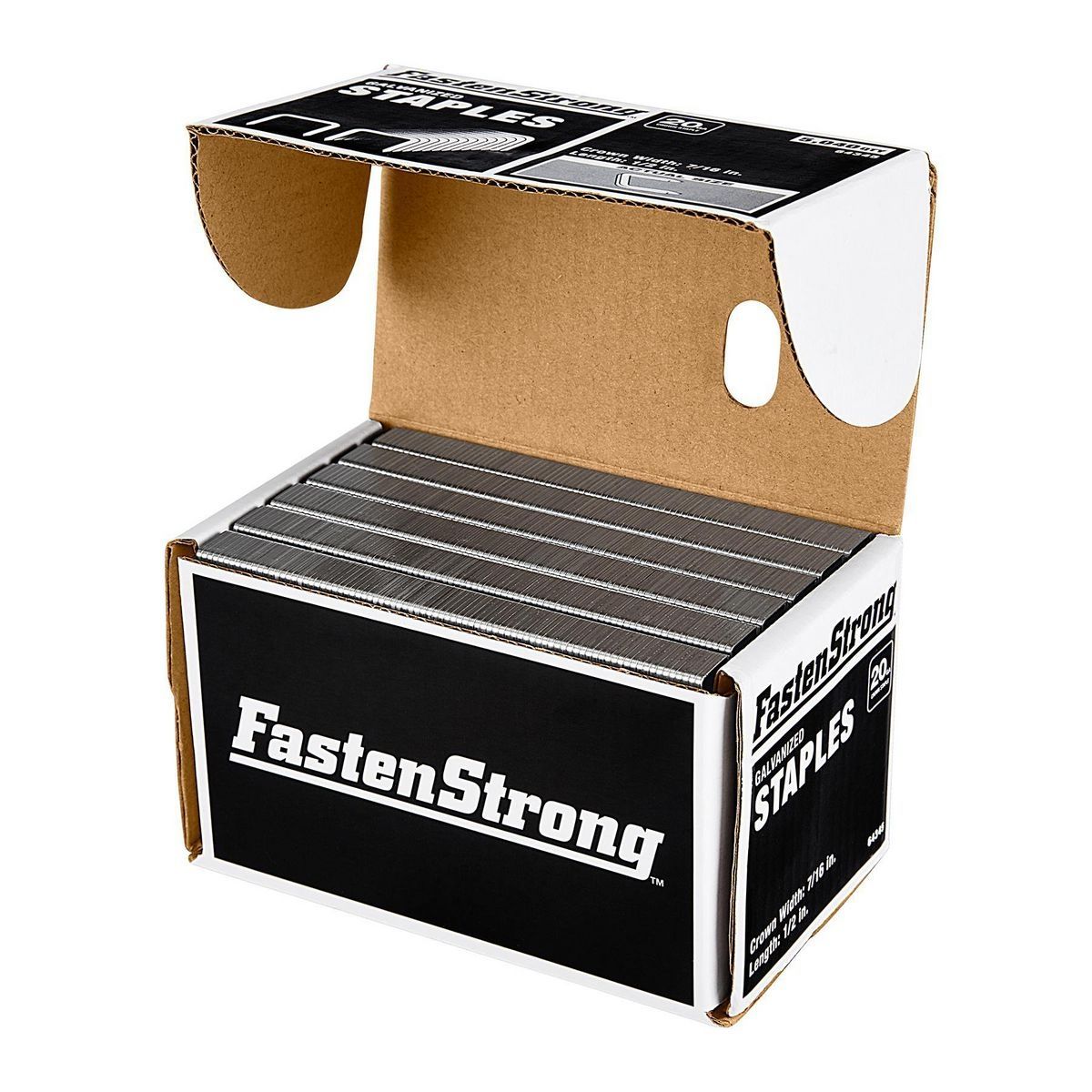 Fastenstrong Grapas galvanizadas de 20 GA de 1/2 pulg. x 7/16 pulg., 5040 piezas - 57379