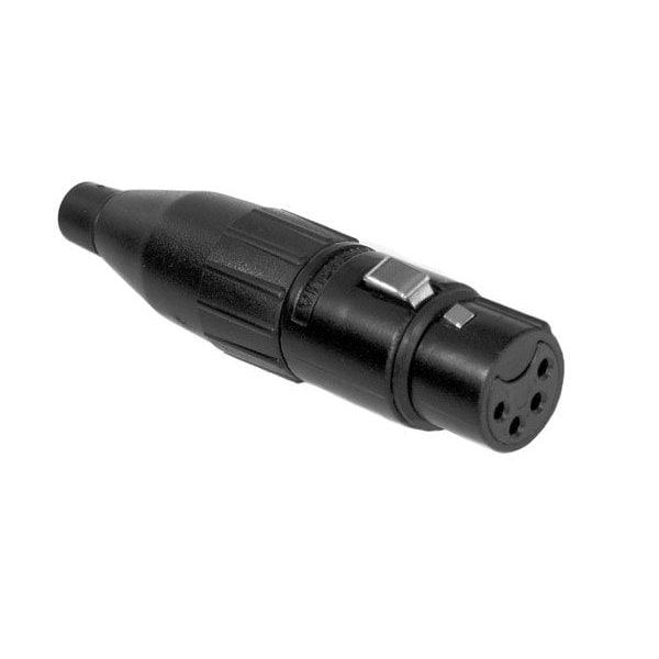 Amphenol Metal Plug Str Cord 4 Skt Black Large Clamp - AC4FBJ
