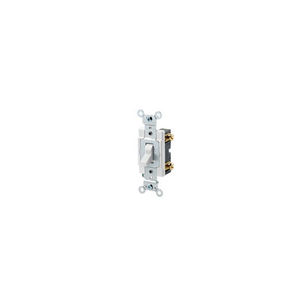 Interruptor de pared Leviton, de un solo polo, 120/277V, 20A, blanco, palanca - 1221-SW
