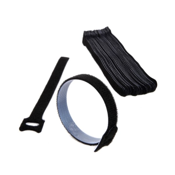 Fleming Supply Fleming Supply Cable Management Ties (30) 8" Reusable Self-Gripping Cord Straps for Cables (Black) - 727846WWR