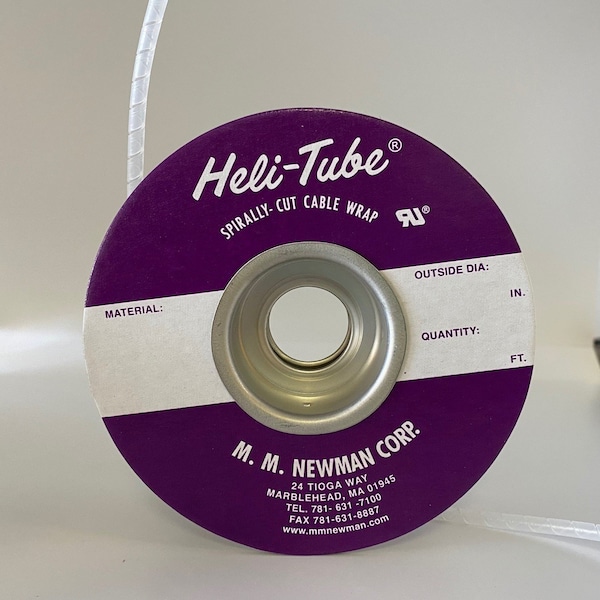 Heli-Tube 3/16 In. OD X 25FT Natural Polyethylene Spiral Wrap - HT 3/16 C-25
