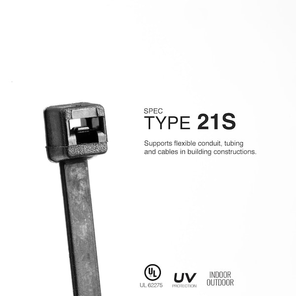 Tr Industrial 7.6 in Contractor Series Type 21 UV Cable Ties, 100-pk - TR88402