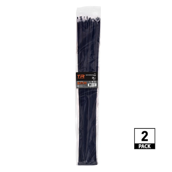 Tr Industrial 36 in Multi-Purpose UV Cable Ties in Black, 100-pk - TR88307-2PK
