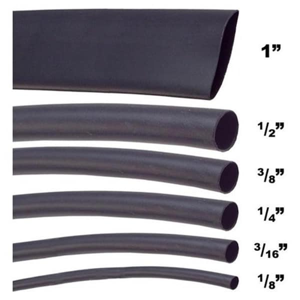 Xscorp 100 Ft Spool of .25 in. Thick Black Heat Shrink Tubing - HST141BK
