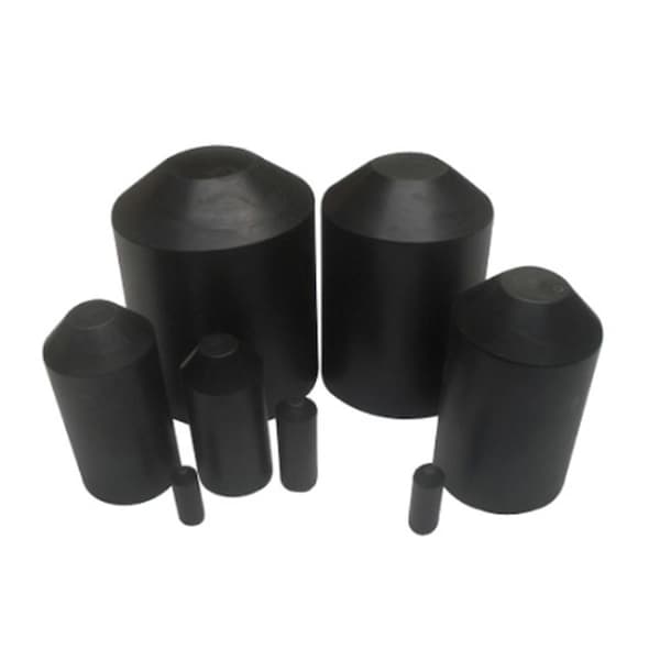 Switch On 1 in. Heat Shrink End Caps, Black - SW3033792