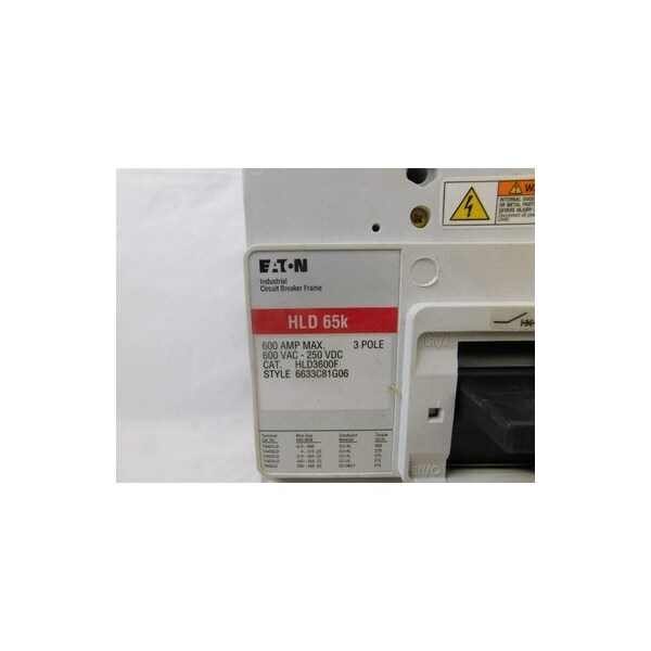 Eaton Molded Case Breakers MCCBs HLD 3P 600A 600V 50/60Hz 3Ph L Frame - HLD3600F