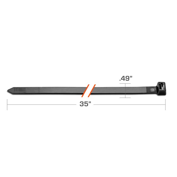 Tr Industrial 35 in Ultra-Heavy-Duty Multi-Purpose UV Cable Ties, 25-pk - TR88507