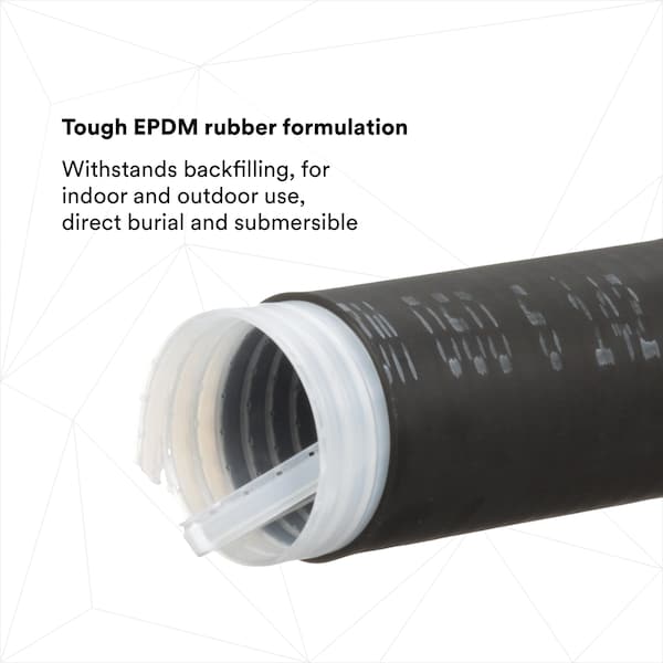 3M Shrink Tubing, 1.94in ID, Black, 6in, PK10 - 8428-6