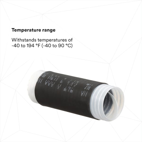 3M Shrink Tubing, 1.94in ID, Black, 6in, PK10 - 8428-6