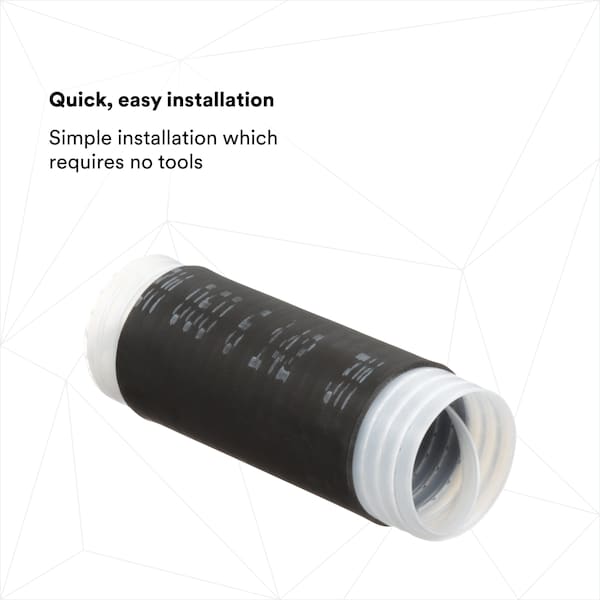 3M Shrink Tubing, 1.94in ID, Black, 6in, PK10 - 8428-6