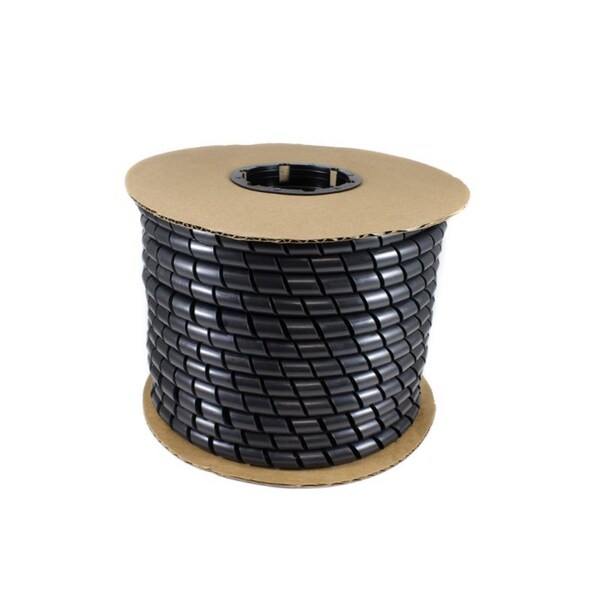 Kable Kontrol Kable Kontrol® Vortex® Spiral Wrap Tubing - 1" Inside Diameter - 100 Ft Roll - Black Polyethylene - SPW-1000SP-BLACK