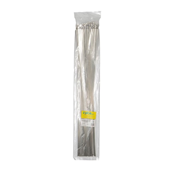 South Main Hardware 26.7-in  304 Stainless Steel 350-lb, Silver, 100 Metal Cable Ties - 222126