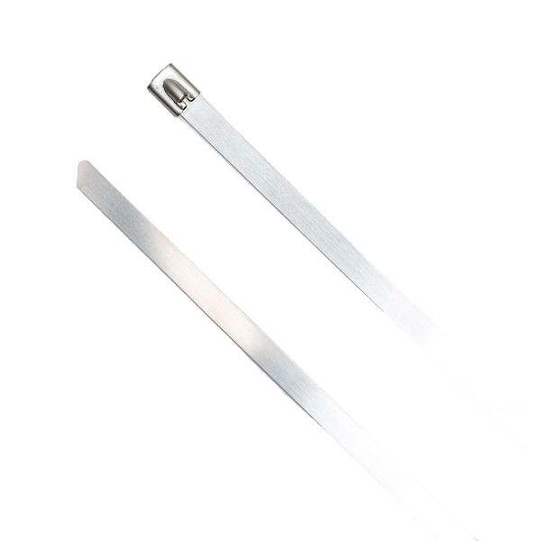 South Main Hardware 26.7-in  304 Stainless Steel 350-lb, Silver, 100 Metal Cable Ties - 222126