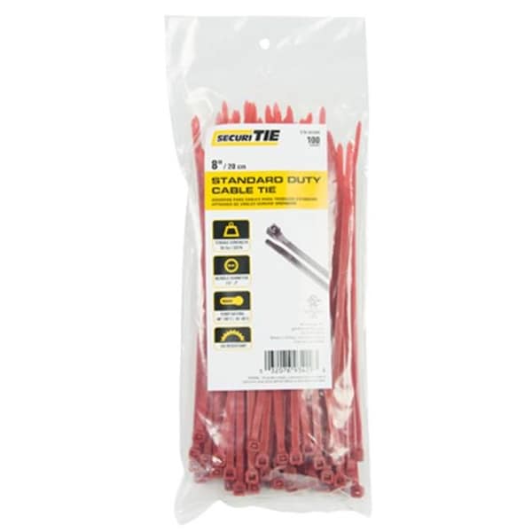 Gardner Bender Gardner Bender 221022 8 in. Standard Duty Cable Tie; Red - Pack of 100 - 221022