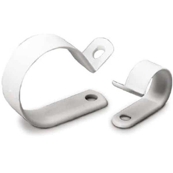 Gardner Bender 0.38 in. 1 Hole White Plastic Clamp, 15PK - 810077