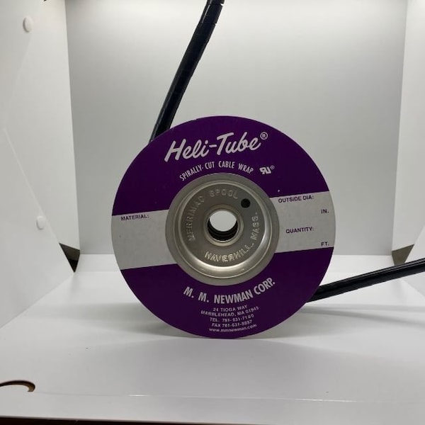 Heli-Tube 1/2 In. OD X 25FT Thin Wall Black Polyethylene Spiral Wrap - HT 1/2 UR2-25