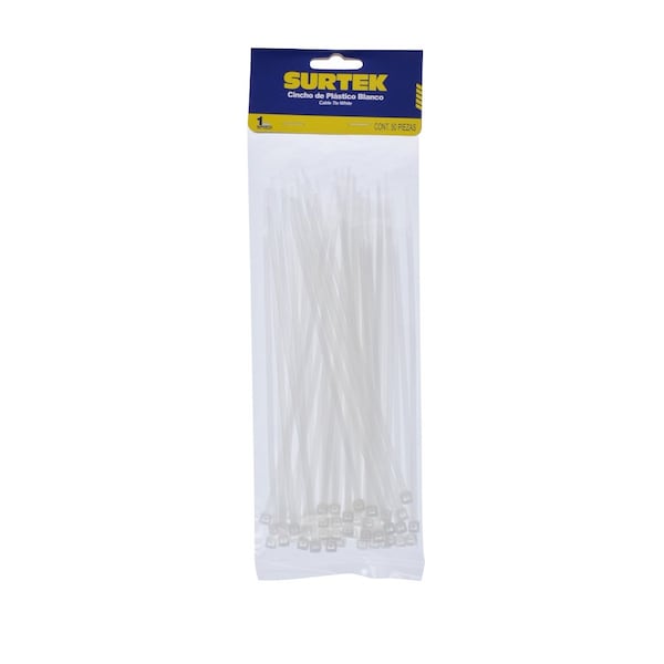 Surtek Plastic Cable Tie Natural Color 100 Pieces 150 X 36Mm - 114204