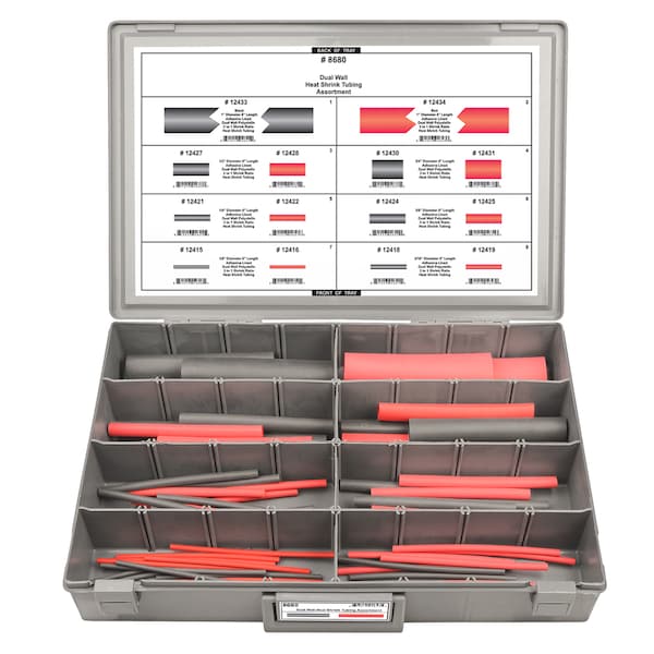 Disco Heat Shrink Tube Assrt, Dual Wall, 74 pcs. - 8680