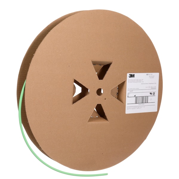 3M Shrink Tubing, 0.25in ID, Green, 200ft, PK3 - FP301-1/4-200'-GREEN-SPOOL
