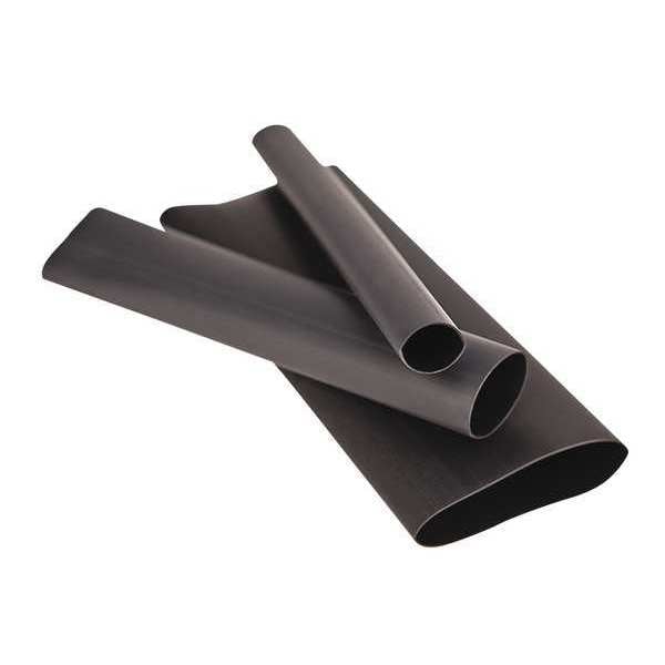 3M Shrink Tubing, 0.25in ID, Black, 4ft, PK12 - EPS200-1/4-48"-BLACK-12 PCS