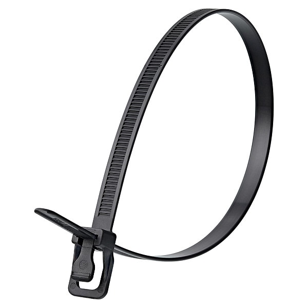 Retyz Releasable Tie, UV Black, Nylon, PK100 - WKT-S14BK-TA