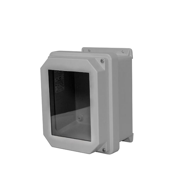 Vynckier Fiberglass Electrical Enclosures, 9.32 in H, 4.92 in D, 7.32 in W, NEMA 4X, Hinged - RVJB806HW