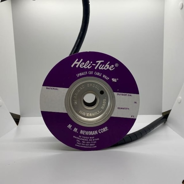Heli-Tube 5/8 In. OD X 25FT Black Polyethylene Spiral Wrap - HT 5/8 UR-25