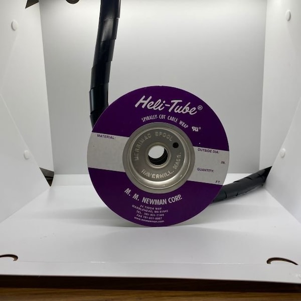 Heli-Tube 1 In. OD X 25FT Black Polyethylene Spiral Wrap - HT 1 UR-25