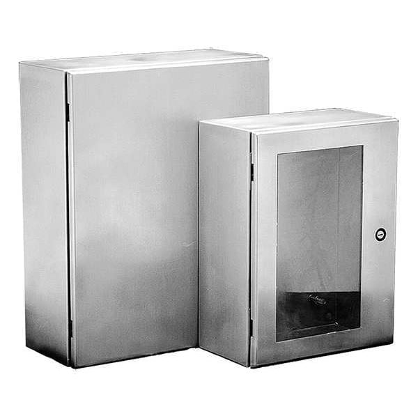 Nvent Hoffman 304 Stainless Steel Electrical Enclosures, 16 in H, 8 in D, 20 in W, NEMA 4X, Hinged - CSD16208SS