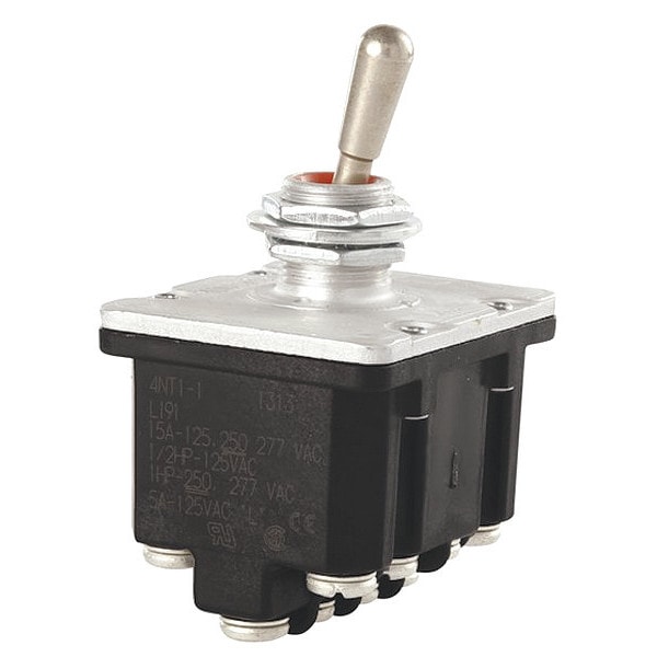 Interruptor basculante Honeywell ON-OFF-ON 4PDT 15A @ 277V con terminales de tornillo - 4NT1-1