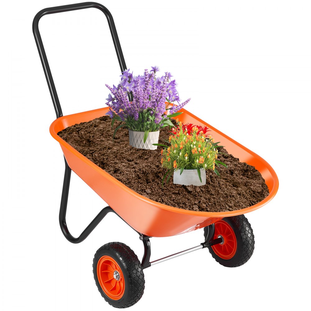 VEVOR Wheelbarrow Cart 2 Wheels Garden Dump Cart 397 lbs Yard Utility Cart - FDL2LHYTC2JLVT7G3V0