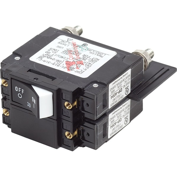 Blue Sea Systems Circuit Breaker, 30A, 2 Pole, 250V AC, 5kA - 7466